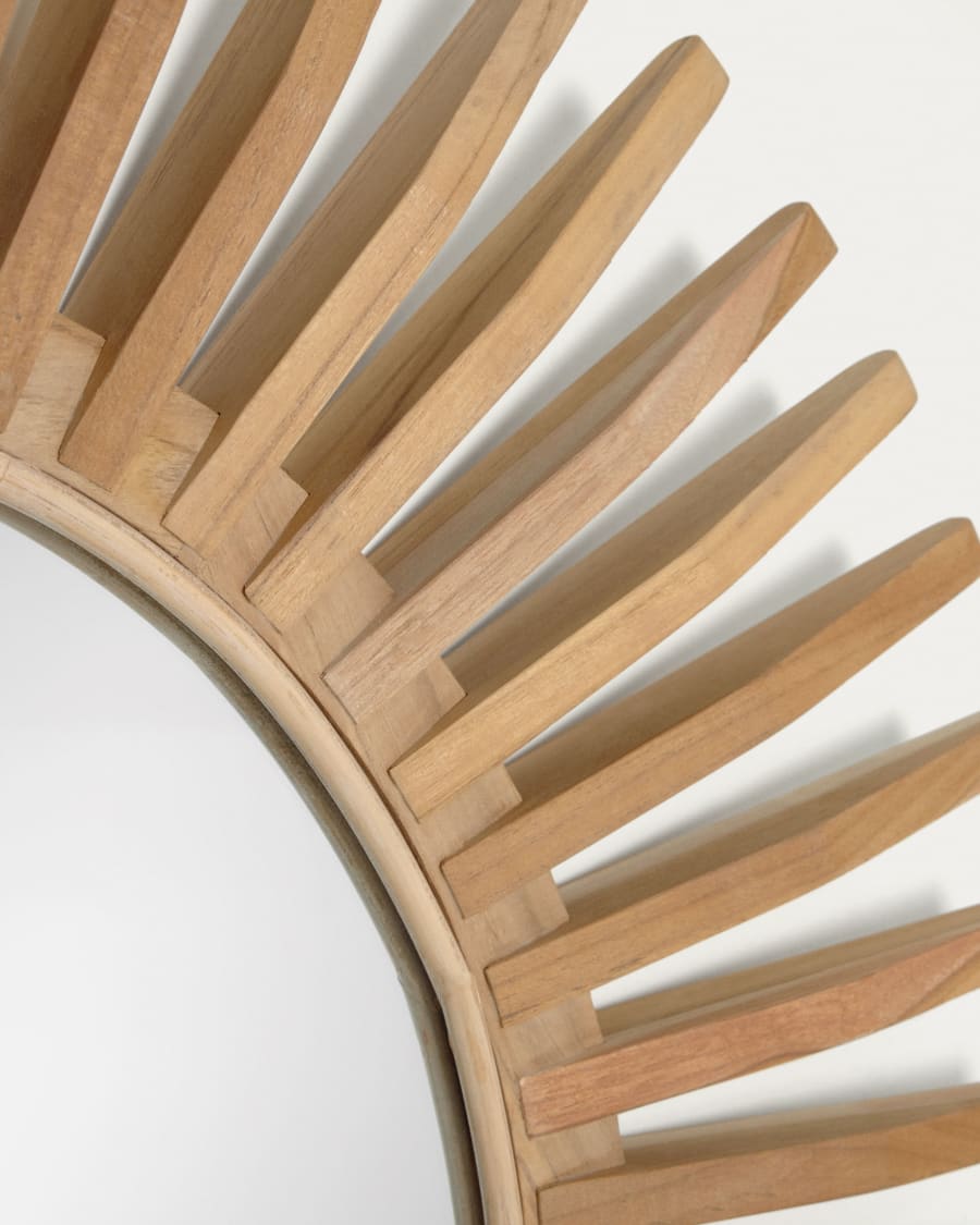 Ena round solid teak mirror 79 cm