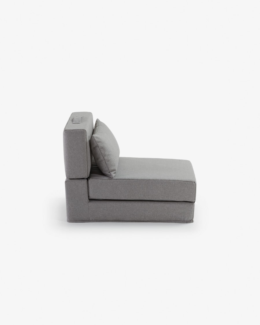 Arty pouffe bed in light grey, 70 x 89 (200) cm