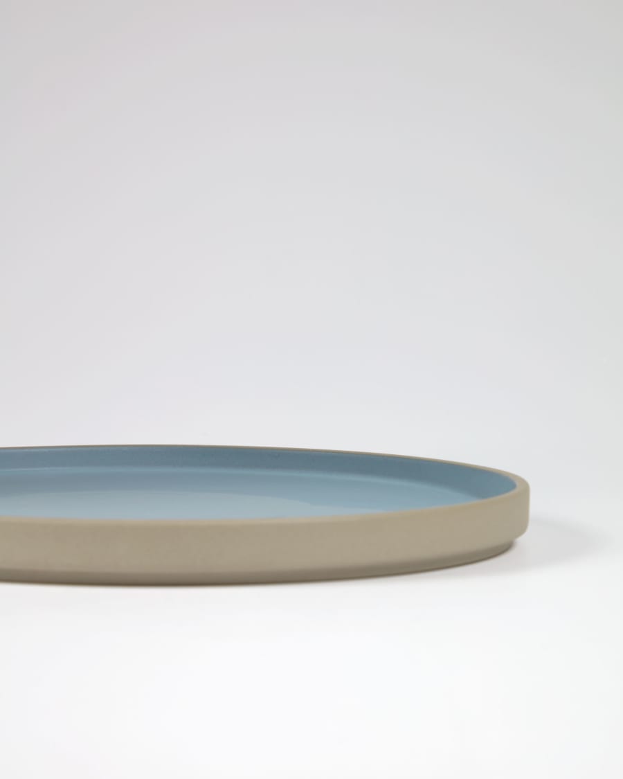 Midori ceramic dinner plate in blue