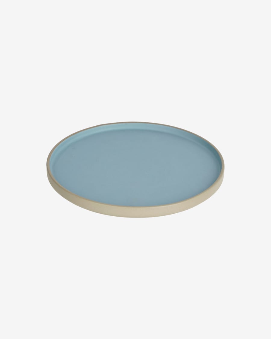 Midori ceramic dinner plate in blue
