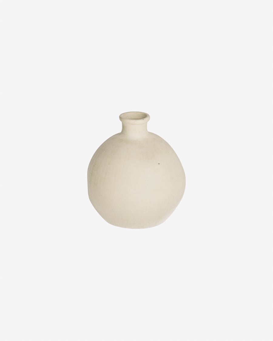 Caetana white ceramic vase, 22 cm
