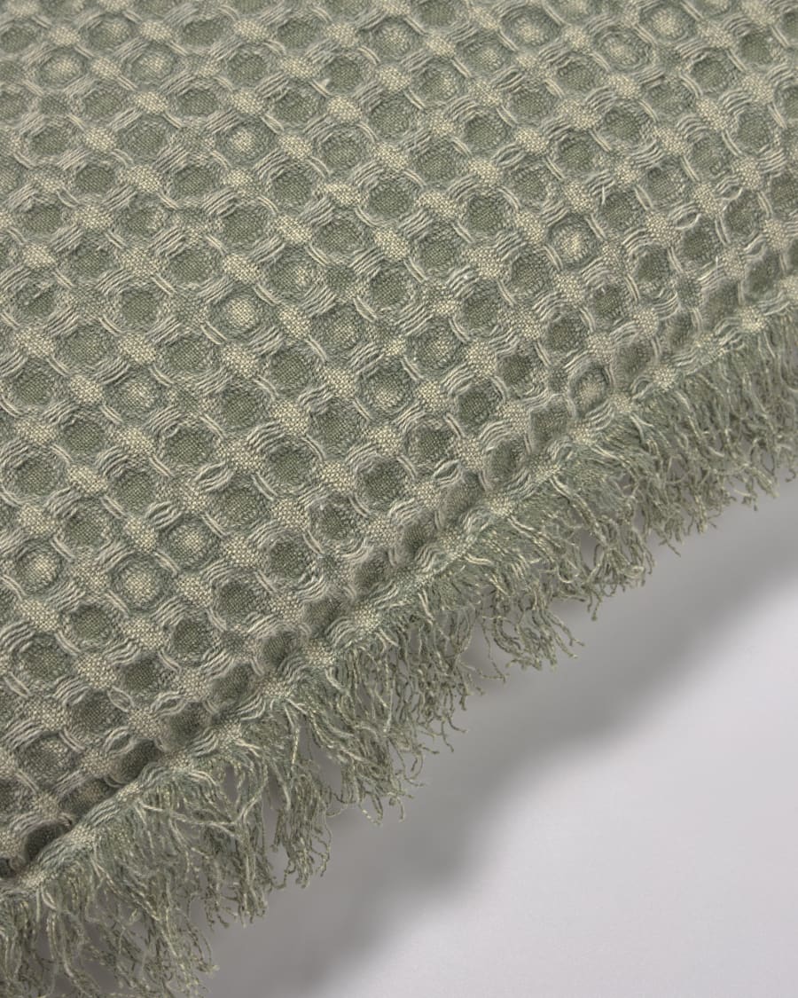 Shallow 100% cotton cushion cover in green 45 x 45 cm