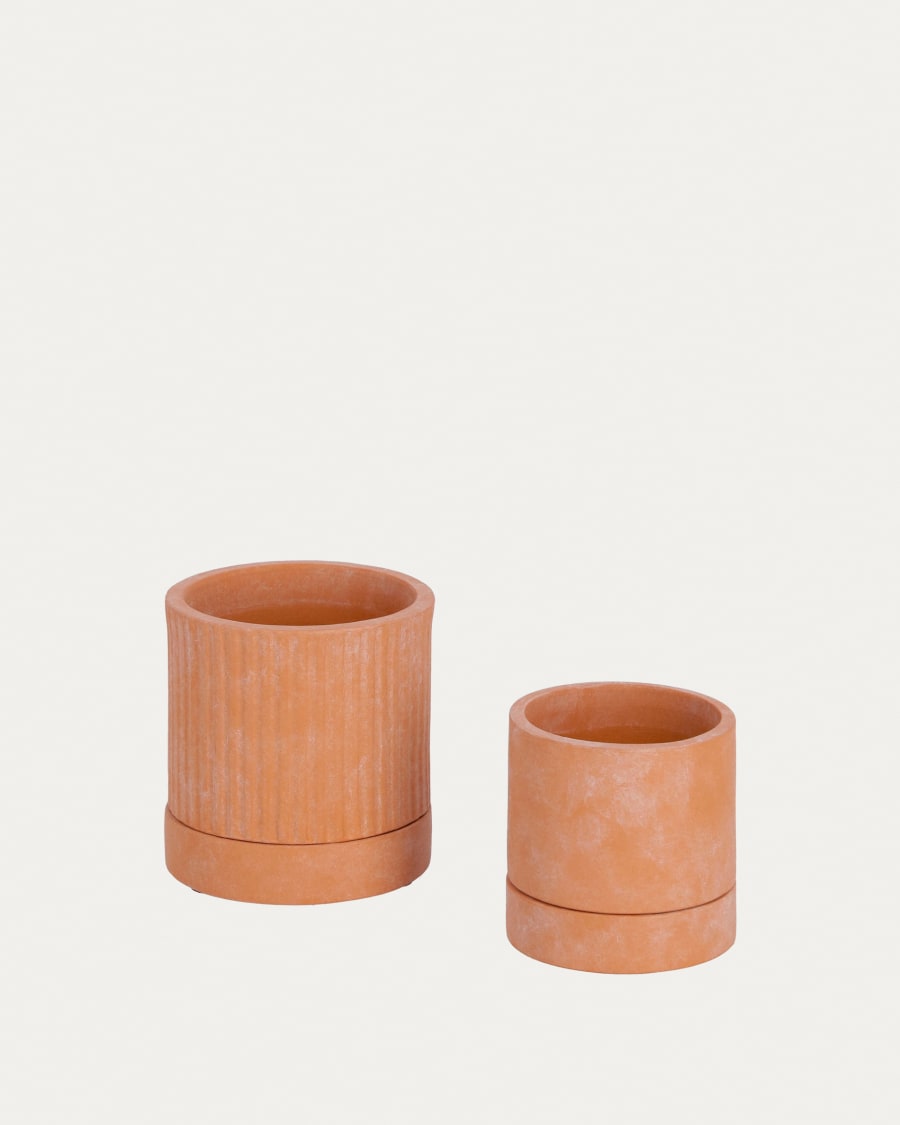 Janaina set of 2 terracotta plant pots, Ø 18 cm / Ø 12 cm