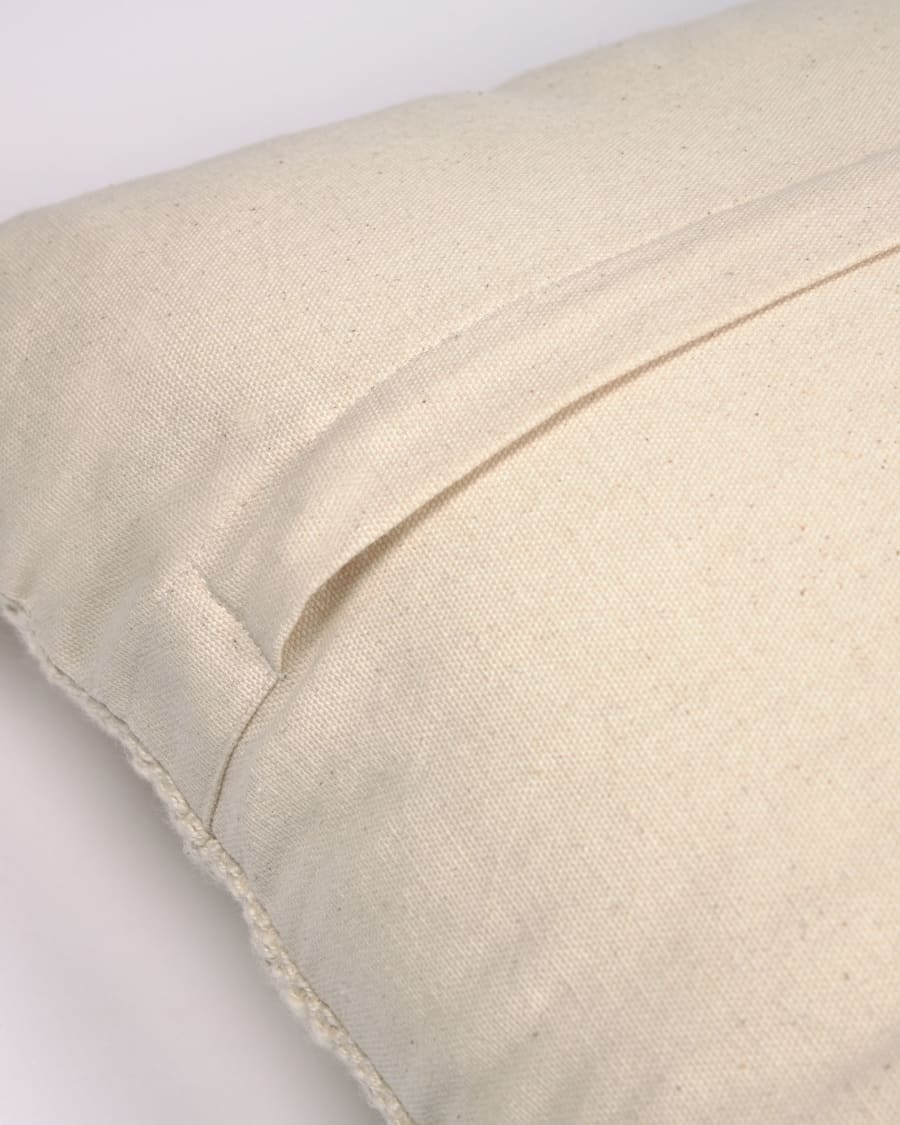 Κάλυμμα μαξιλαριού Devi, λευκές φούντες, 45x45εκ