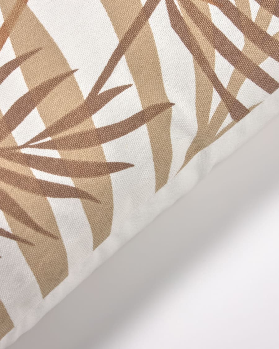 Amorela 100% cotton cushion cover with brown leaves 45 x 45 cm