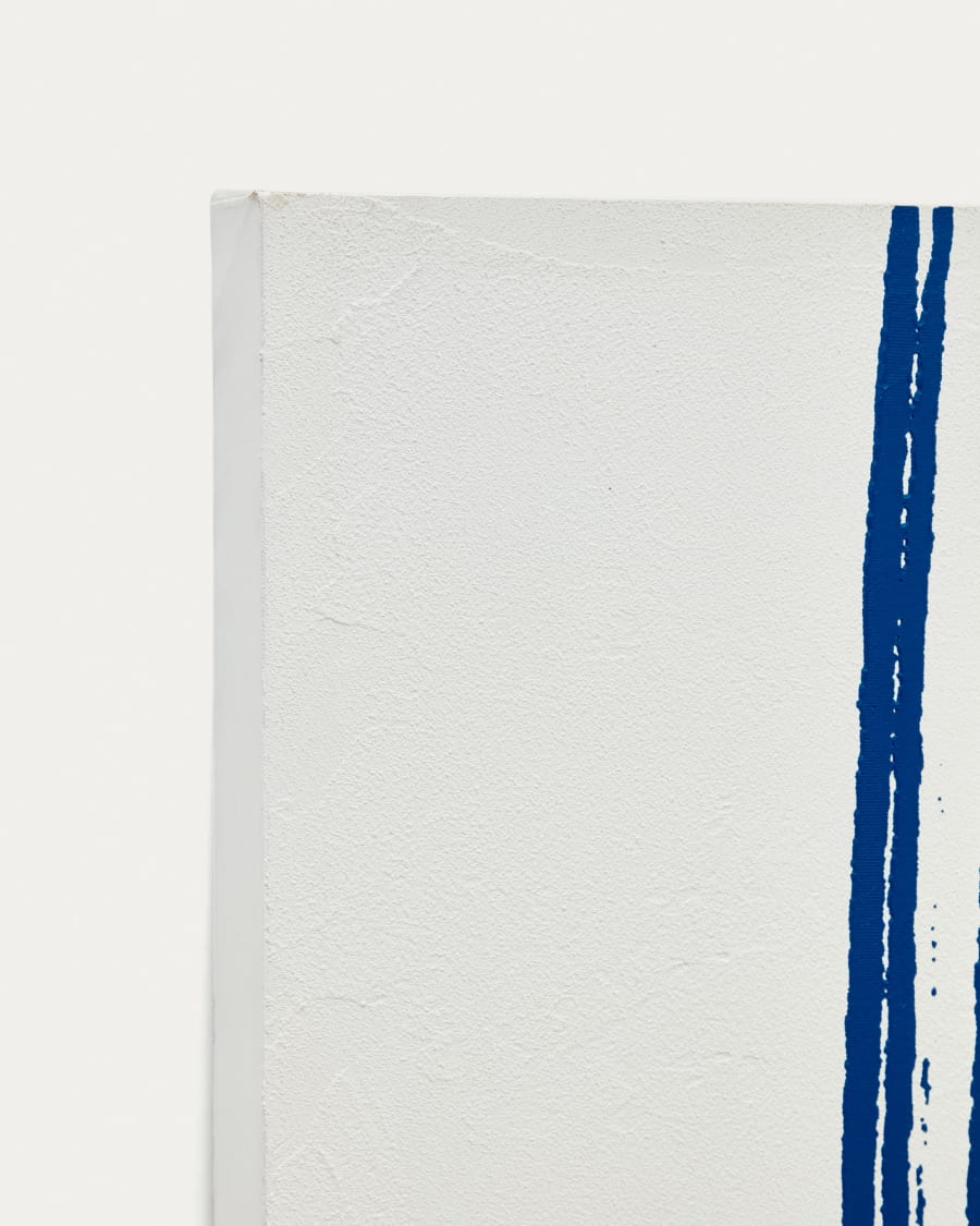 Sagaro abstract canvas in blue and white, 80 x 100 cm