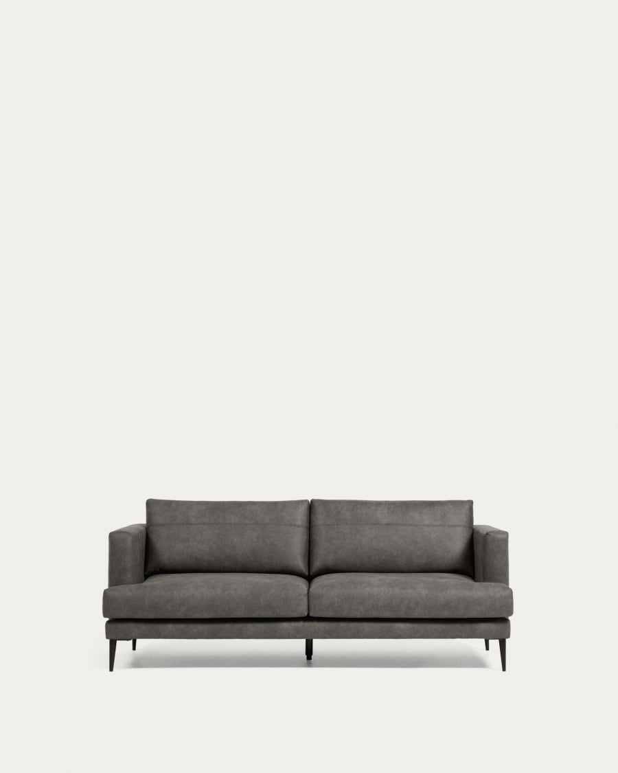 Tanya 2 seater sofa upholstered in dark grey 183 cm FSC Mix Credit