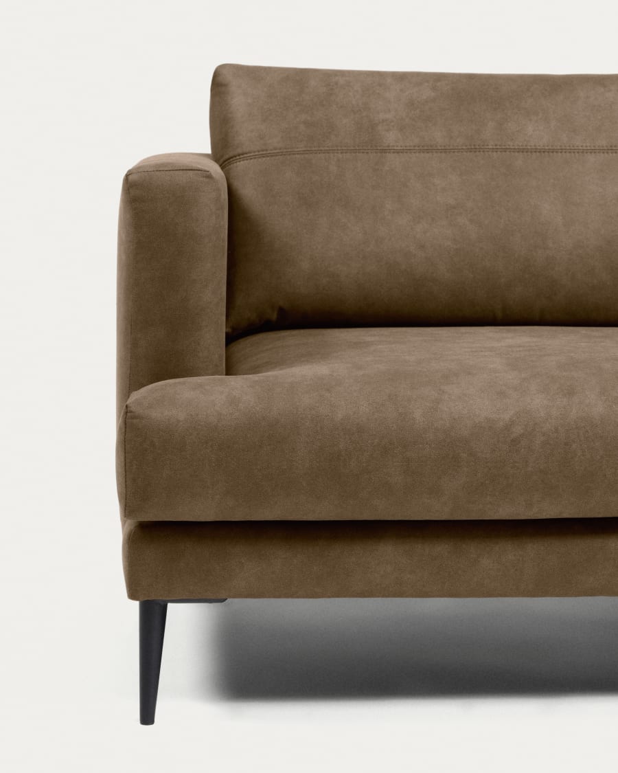 Tanya 2 seater sofa in dark brown, 183 cm