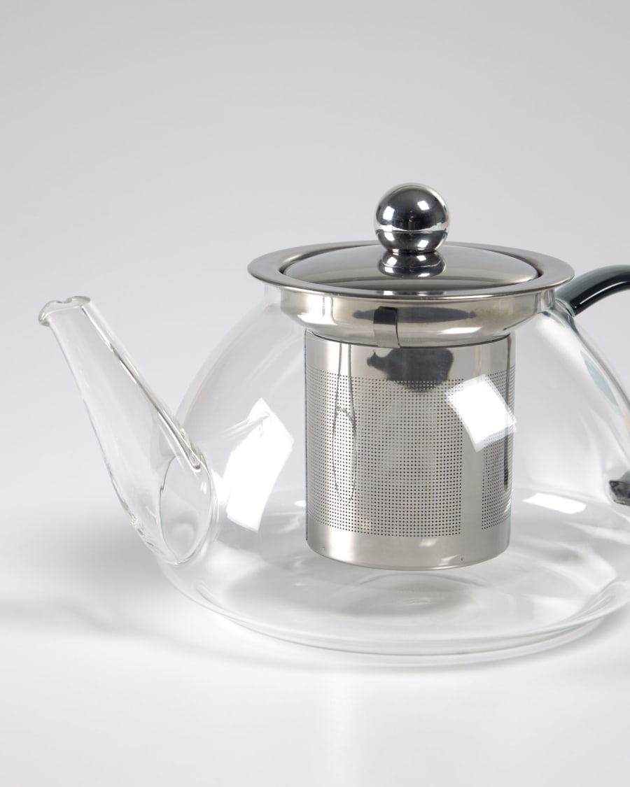 Dolis transparent and grey glass teapot