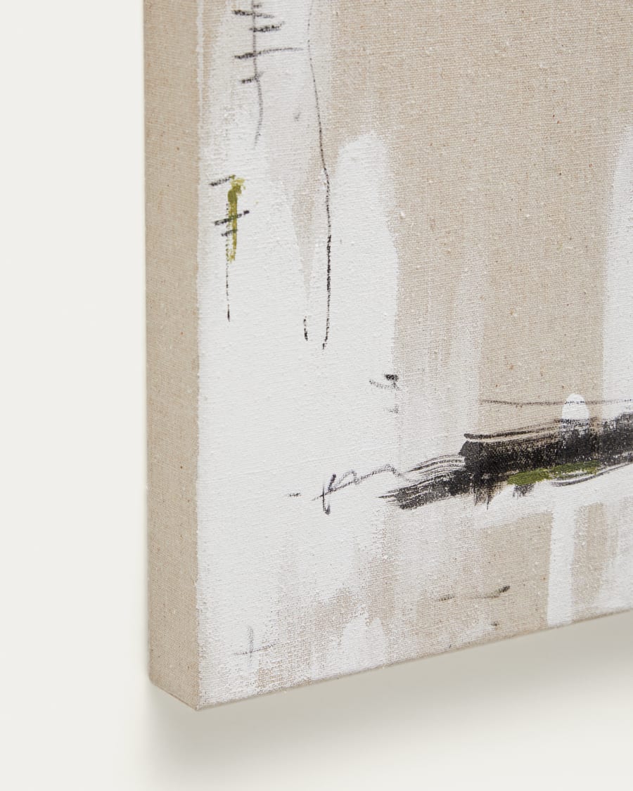 Selnir set of 4 white and beige linen frames 30 x 30 cm