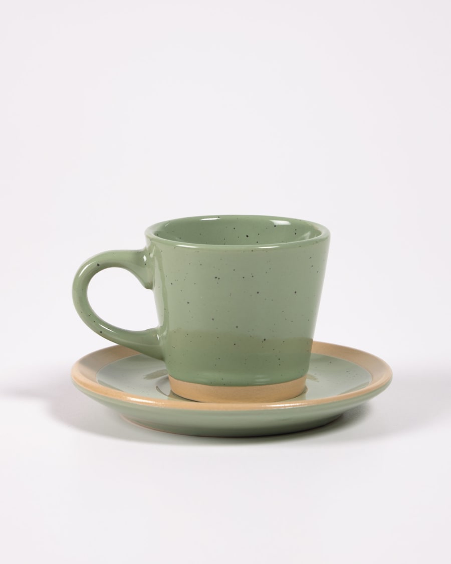 Κεραμική κούπα με πιατάκι Tilia, ανοιχτό πράσινο