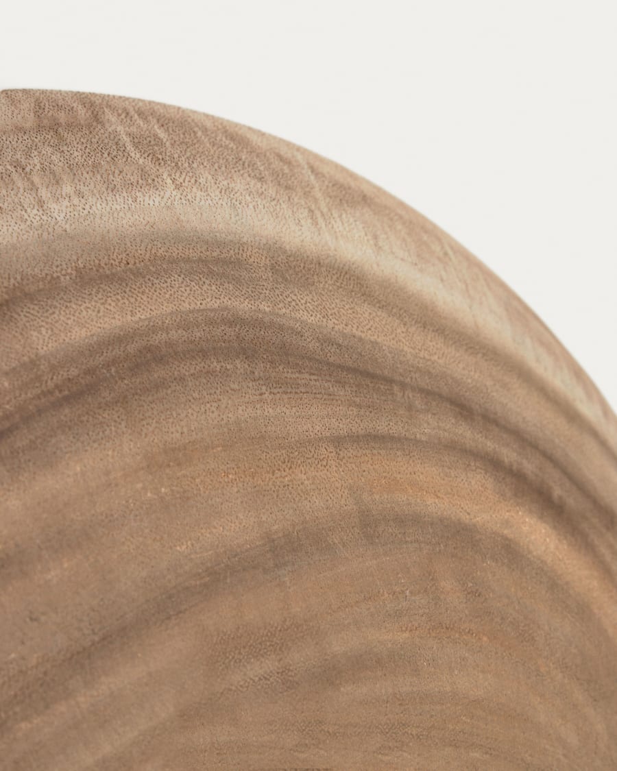 Melisa solid munggur wood wall panel with white striped Ø 30 cm