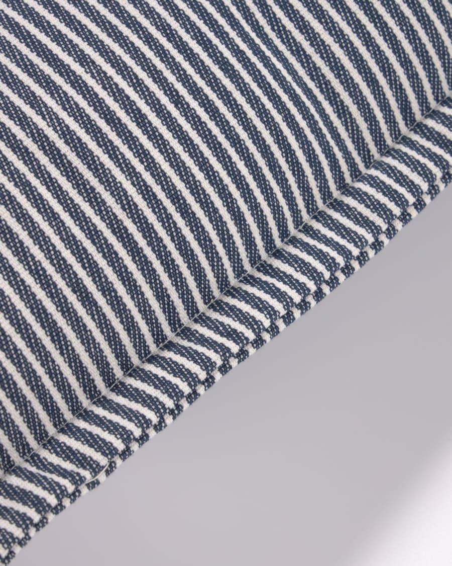 Aleria cotton cushion cover with blue and white stripes 45 x 45 cm