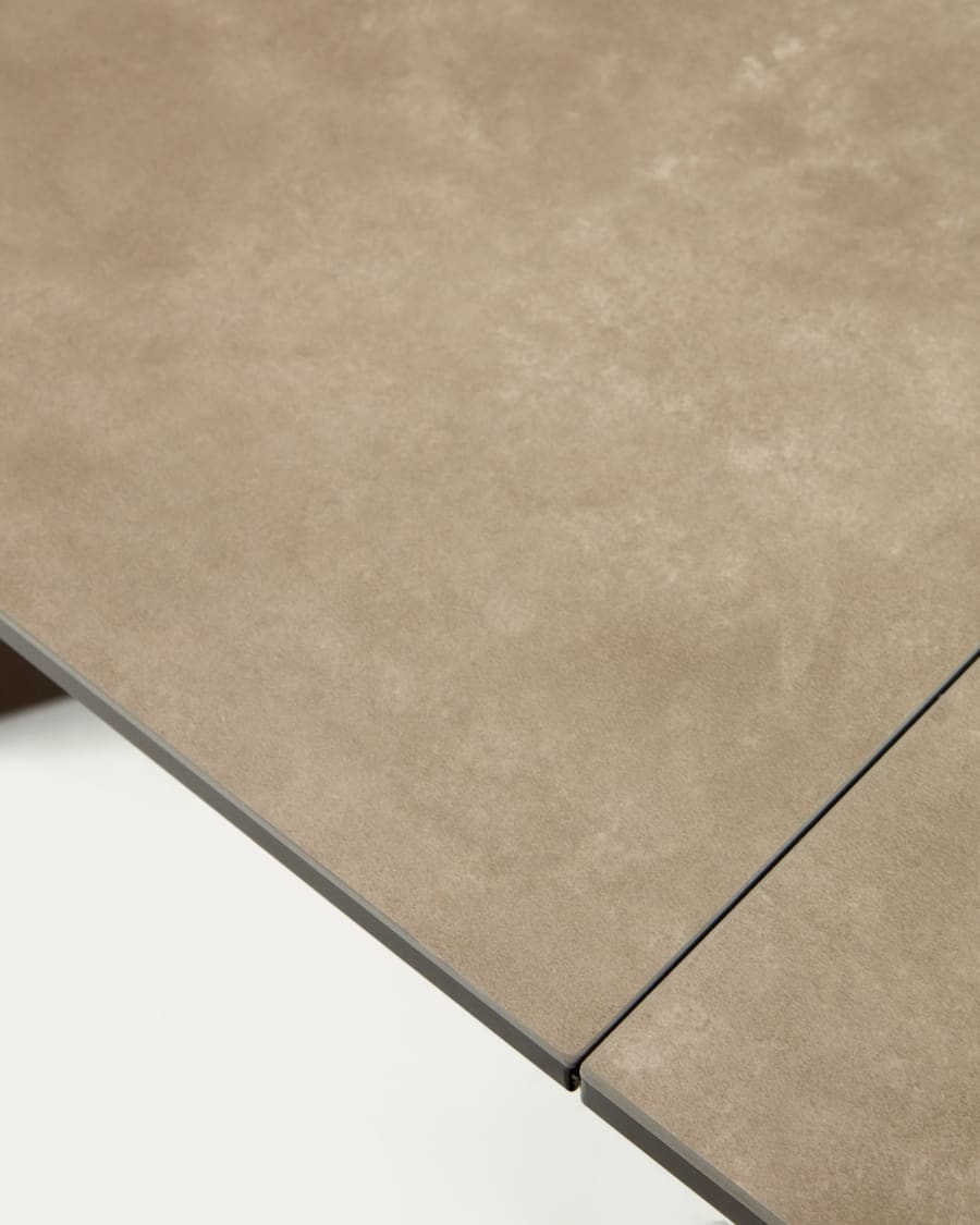 Atminda extendable table, porcelain and steel legs with a grey finish, 160 (210) x 90 cm