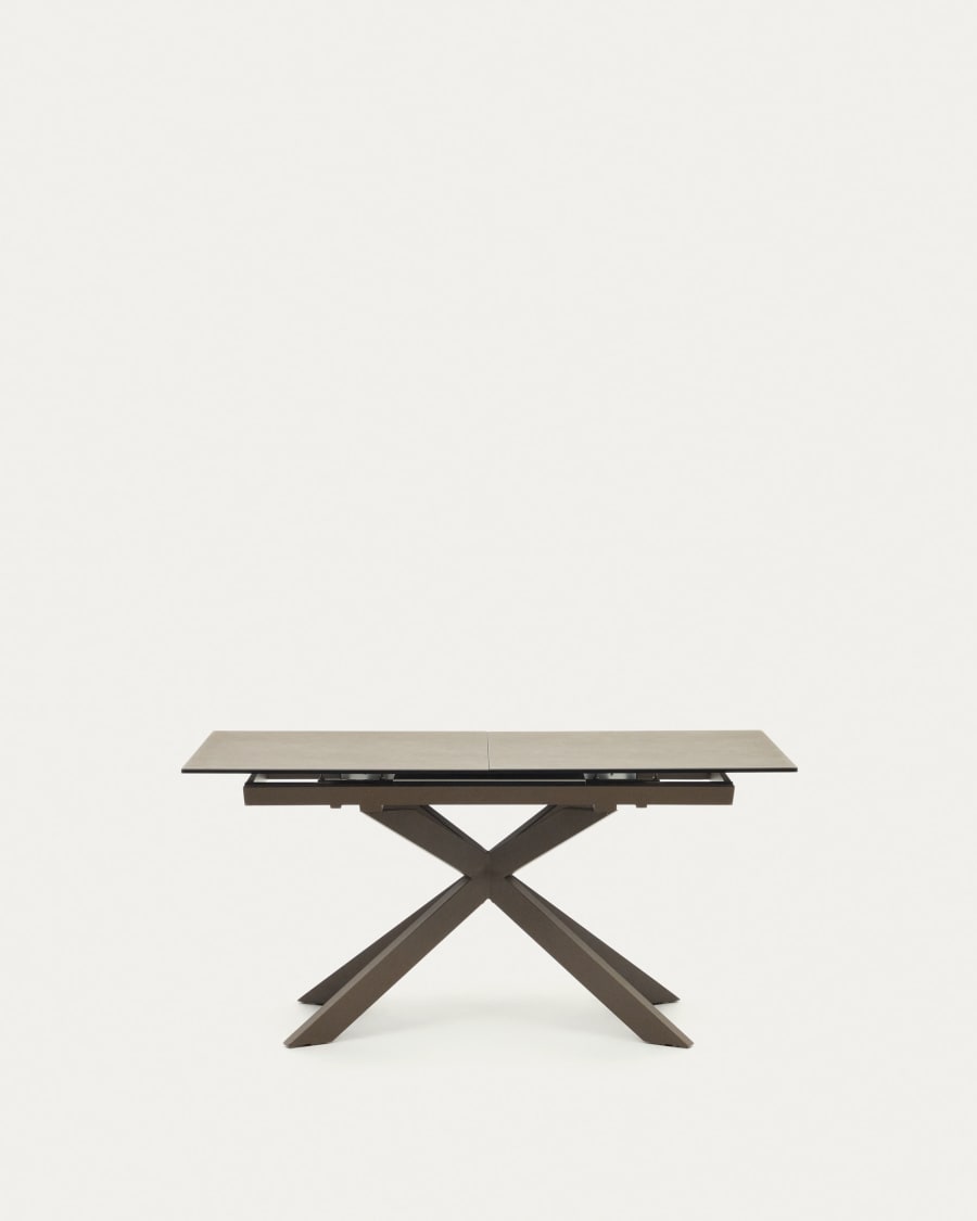Atminda extendable table, porcelain and steel legs with a grey finish, 160 (210) x 90 cm