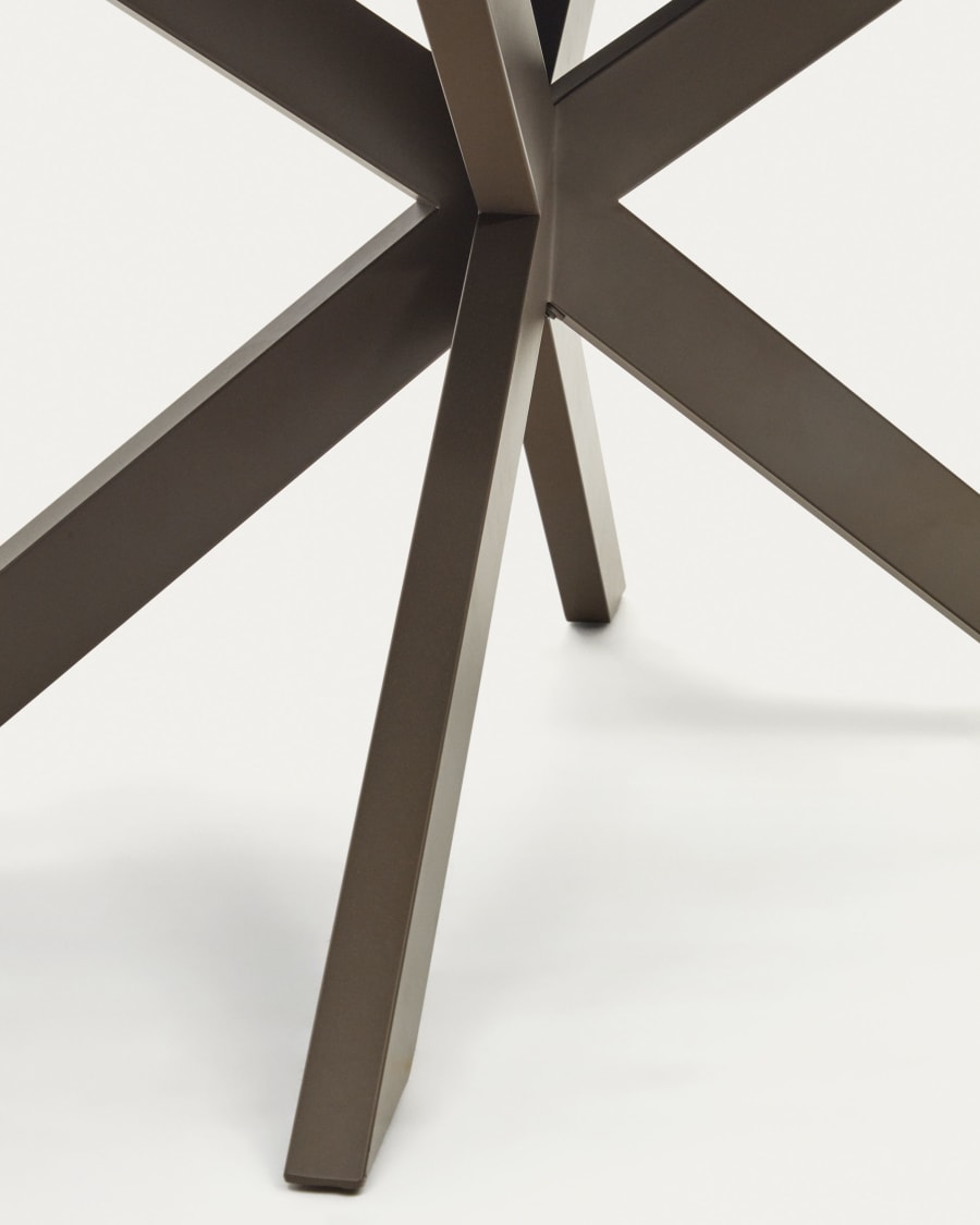 Atminda extendable table, porcelain and steel legs with a grey finish, 160 (210) x 90 cm