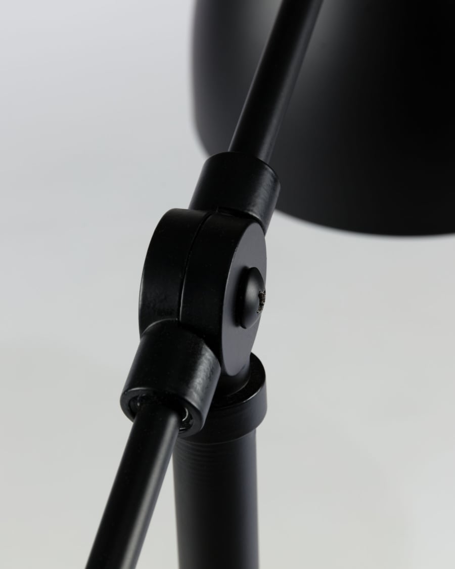 Tescarle table lamp in beech wood and steel with black finish