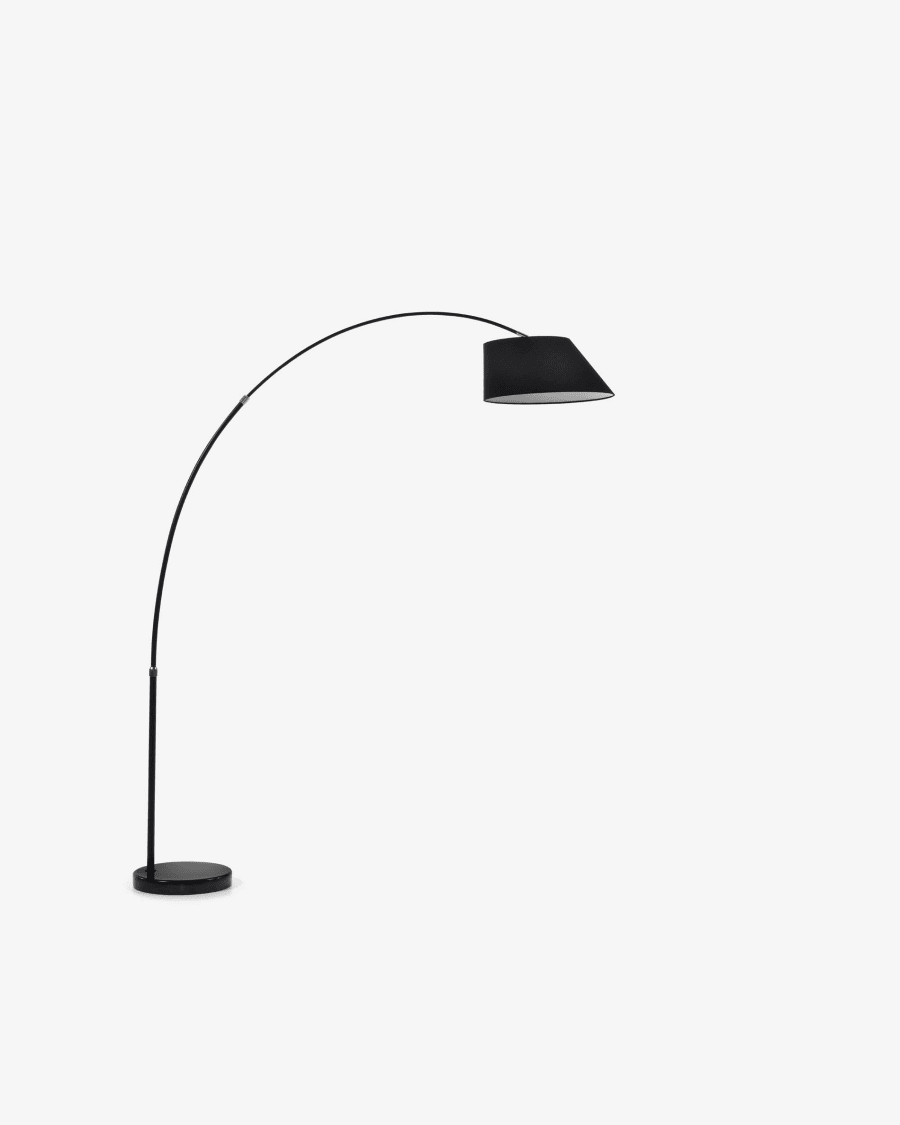 May steel floor lamp with black marble base UK adapter