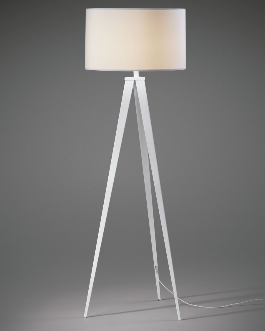 White and silver sales floor lamp