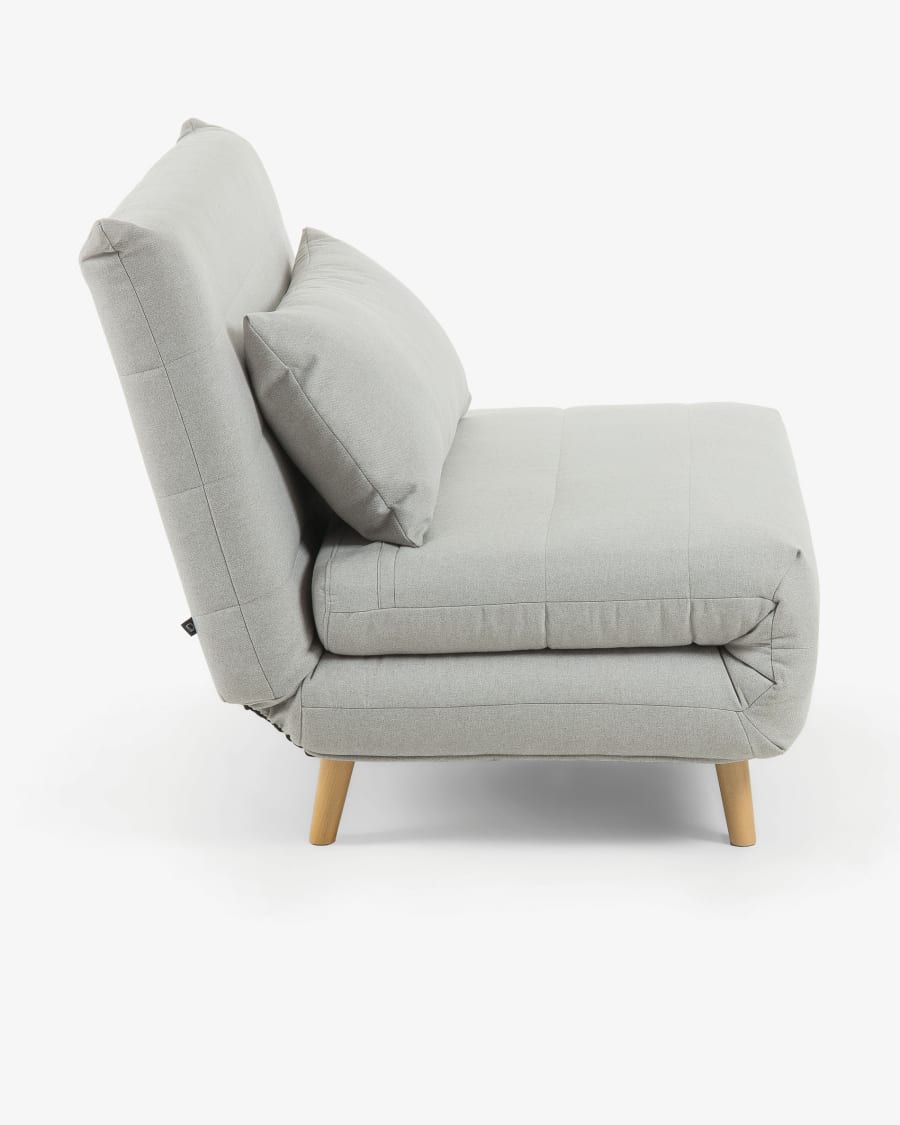 Susan sofa bed in light grey, 107 x 91 (192) cm