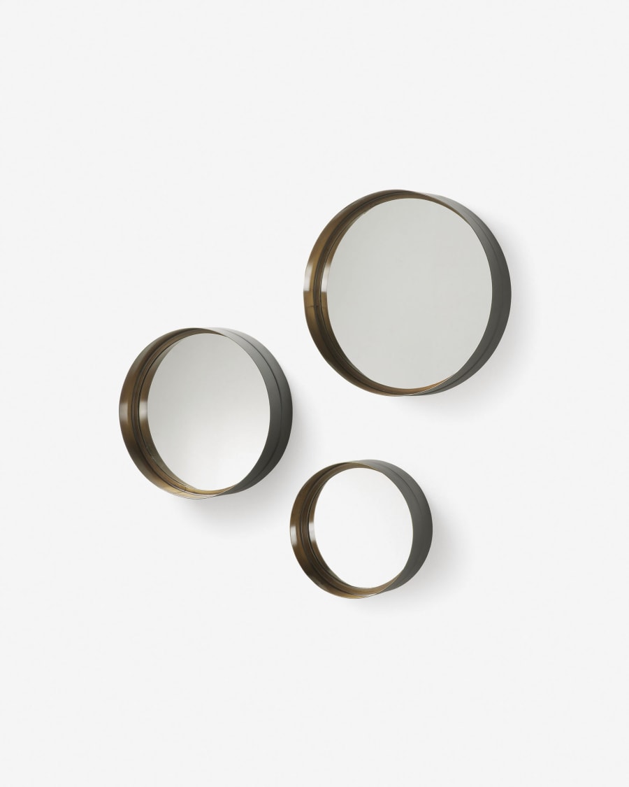 Wilton Set aus 3 Stahlspiegeln Ø 35 cm / Ø 30 cm / Ø 23 cm