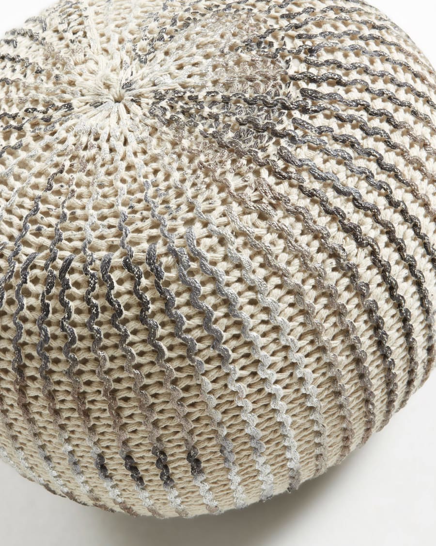 White and silver Shott pouf Ø 45 cm
