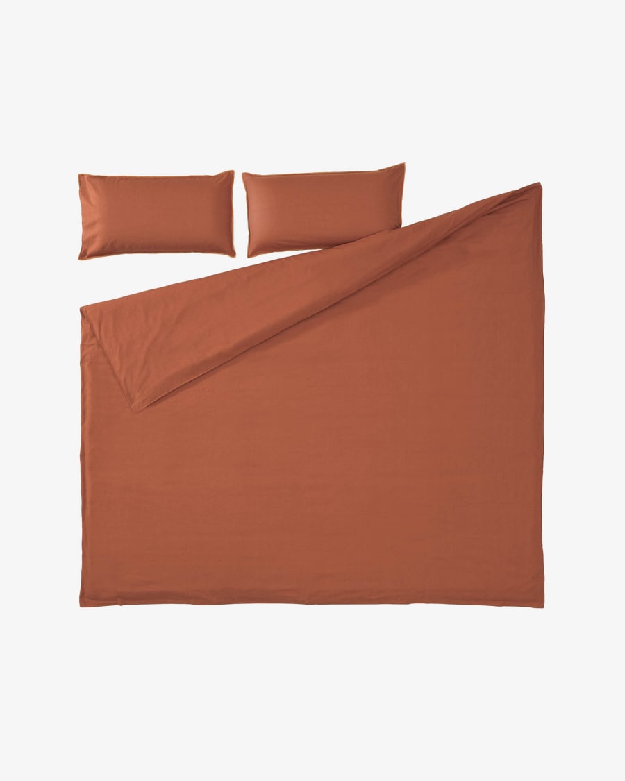 Ibelis maroon bedding set 180 x 200 cm organic cotton (GOTS)