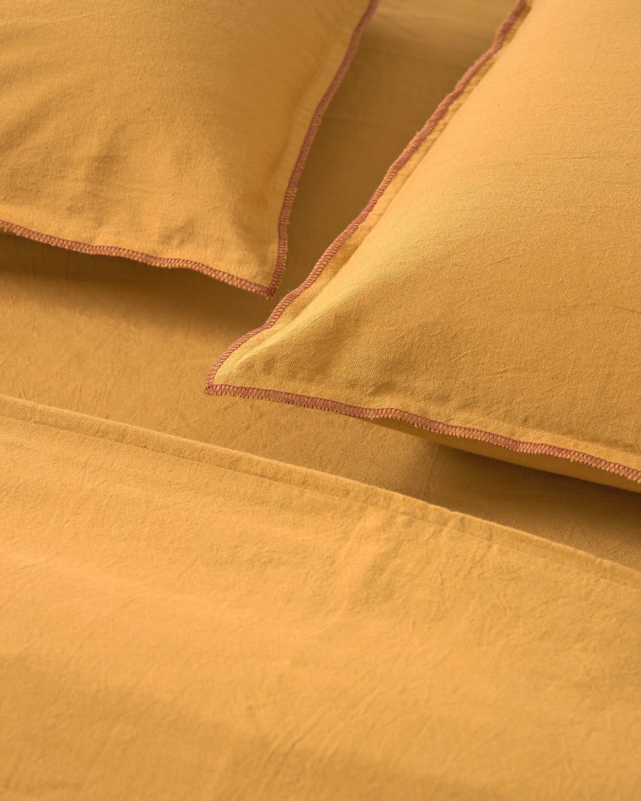 Ibelis mustard yellow bedding set 150 x 190 cm organic cotton (GOTS)
