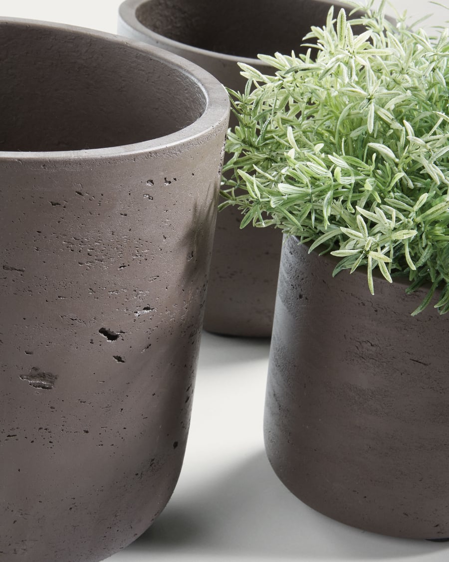 Σετ 3 γλάστρες, καφέ Ø 18 cm / Ø 15 cm / Ø 12 cm