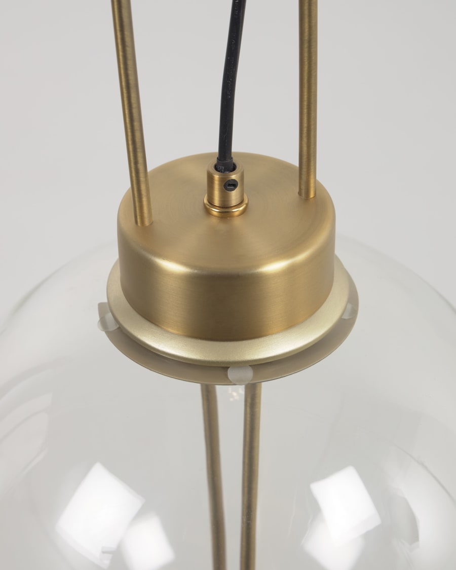 Φωτιστικό οροφής Edelweiss, γυαλί και μέταλλο σε φινίρισμα χαλκού