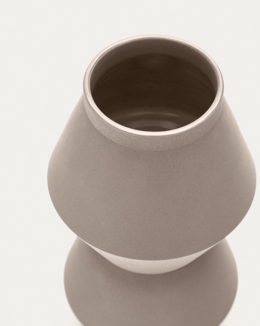 Peratallada ceramic vase in beige, 30 cm