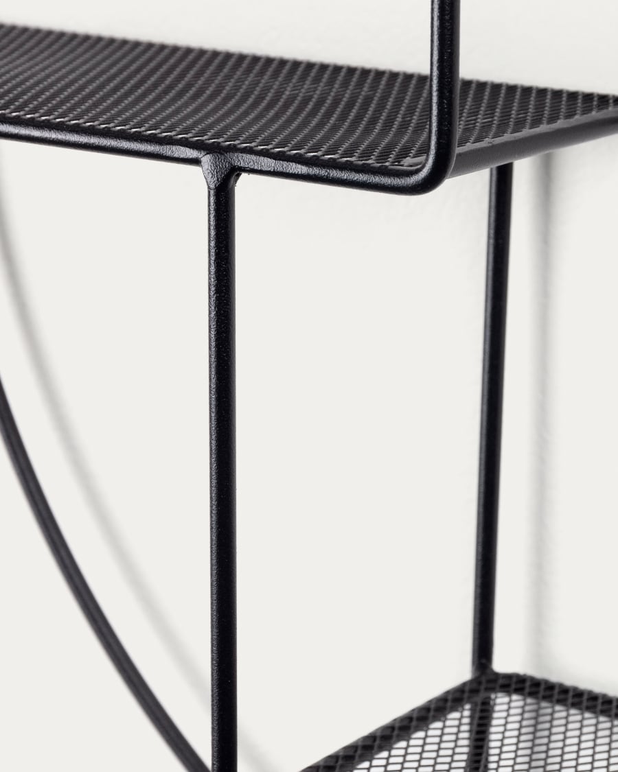 Across wall shelves in steel with black finish Ø 55 cm