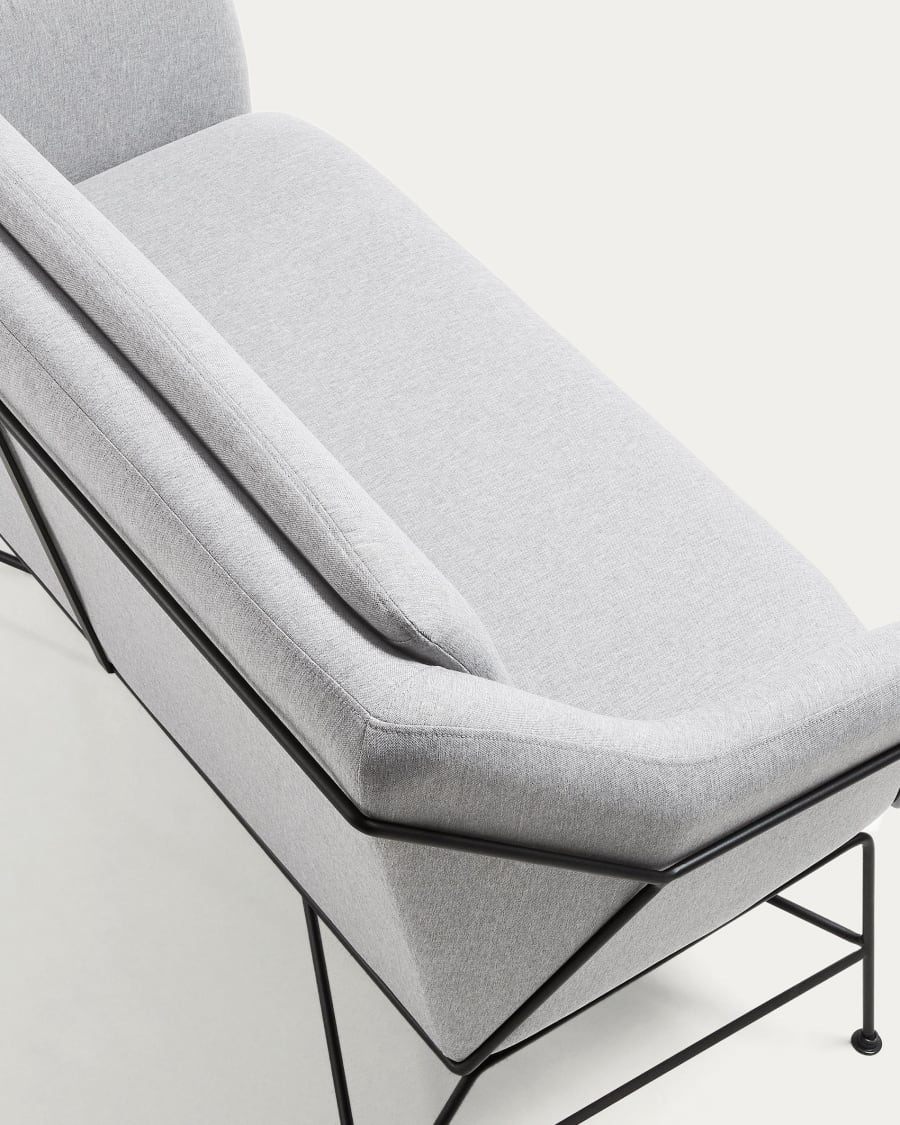 Brida 2 seater sofa in lightgrey, 128 cm