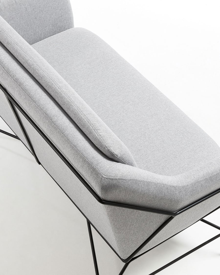 Brida 2 seater sofa in lightgrey, 128 cm