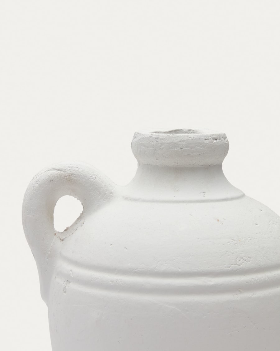 Palafrugell terracotta vase in white, 24 cm
