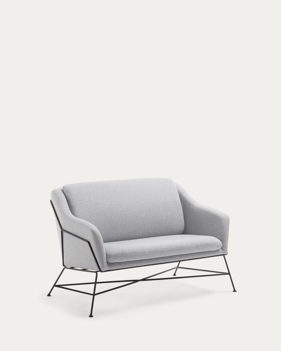Brida 2 seater sofa in lightgrey, 128 cm