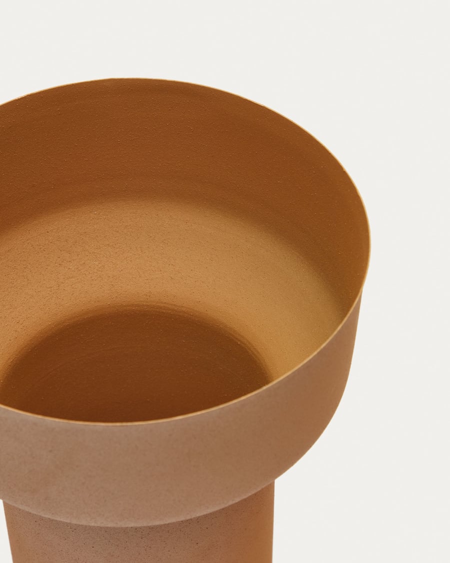 Fontclara metal vase in mustard, 25 cm