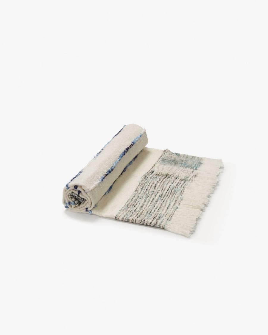 Plaid Ginnie 130 x 170 cm white and blue