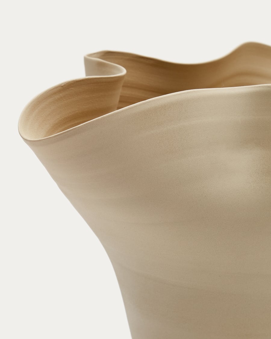 Macaire beige ceramic vase Ø 26 cm