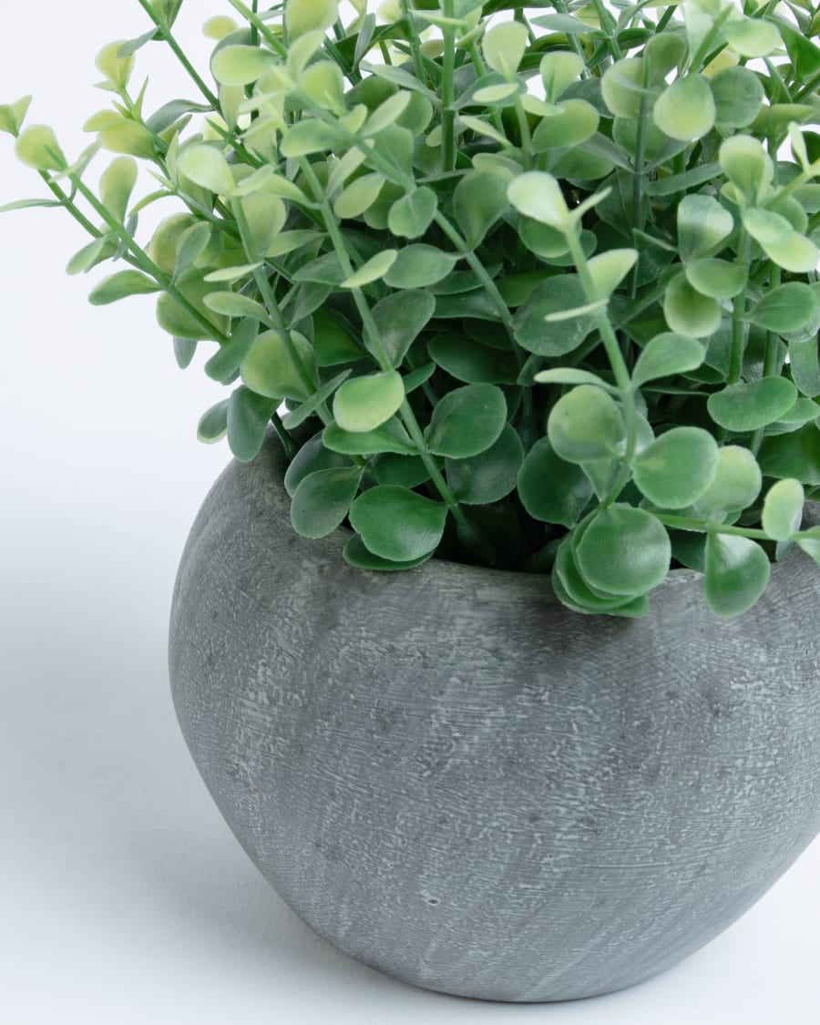 Eucaliptus artificiale in un vaso grigio