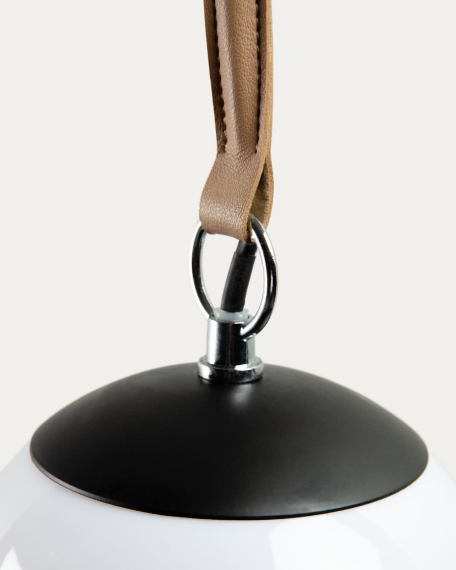 Monteiro steel and leather table lamp
