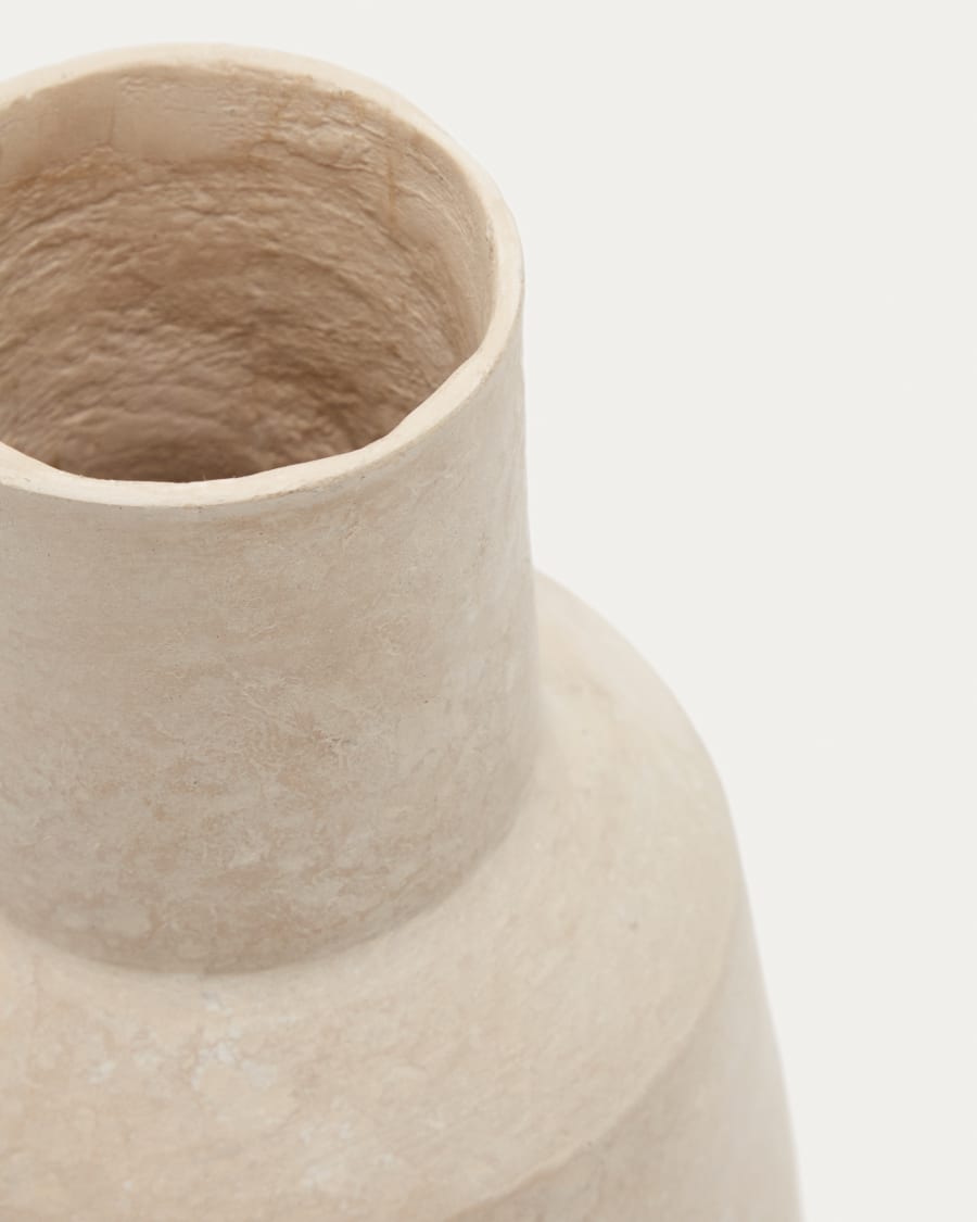 Murat beige Papier-mâché vase 32 cm