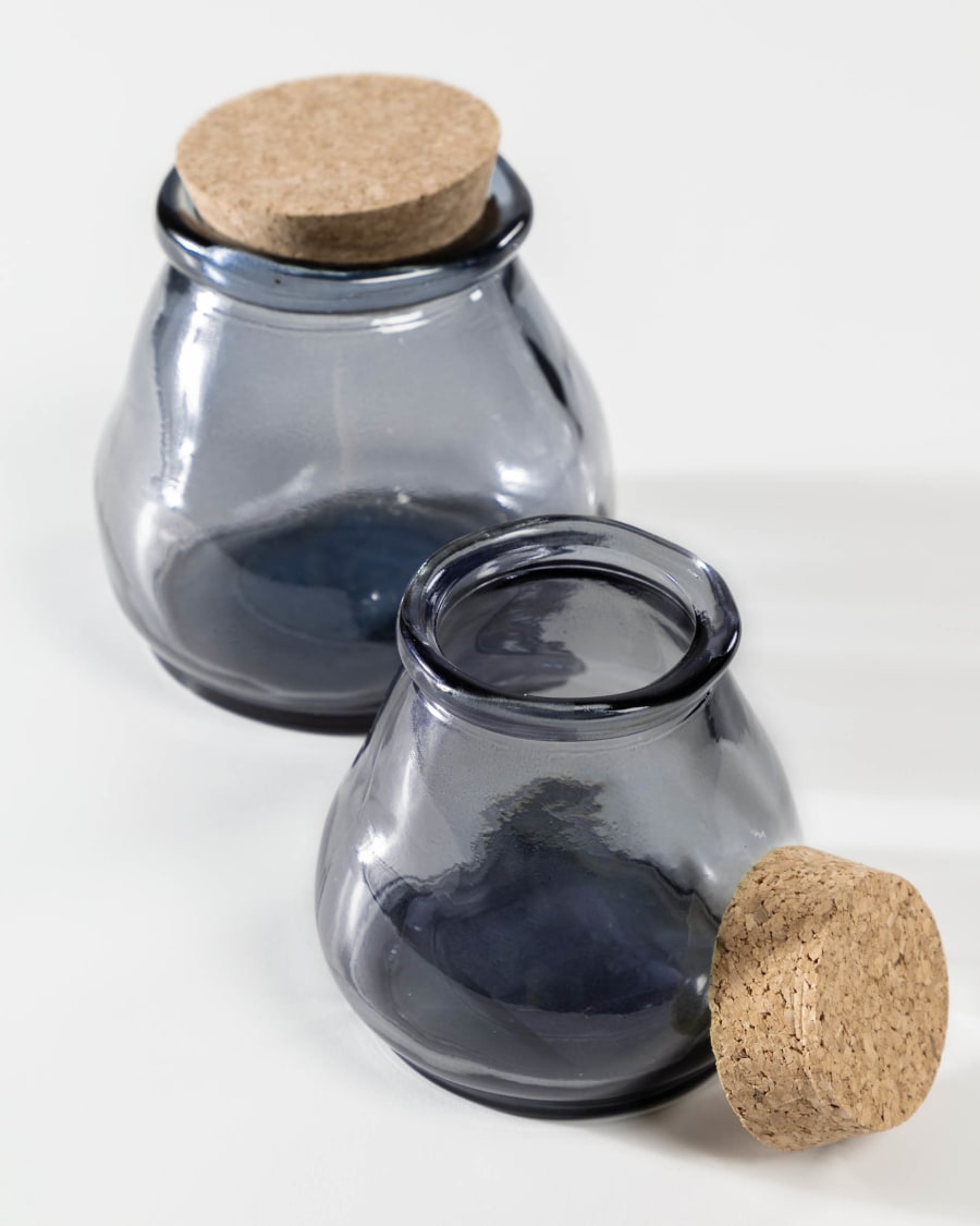 Rohan medium blue glass jar 100% recycled