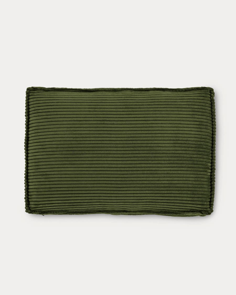 Blok cushion in green wide seam corduroy, 40 x 60 cm