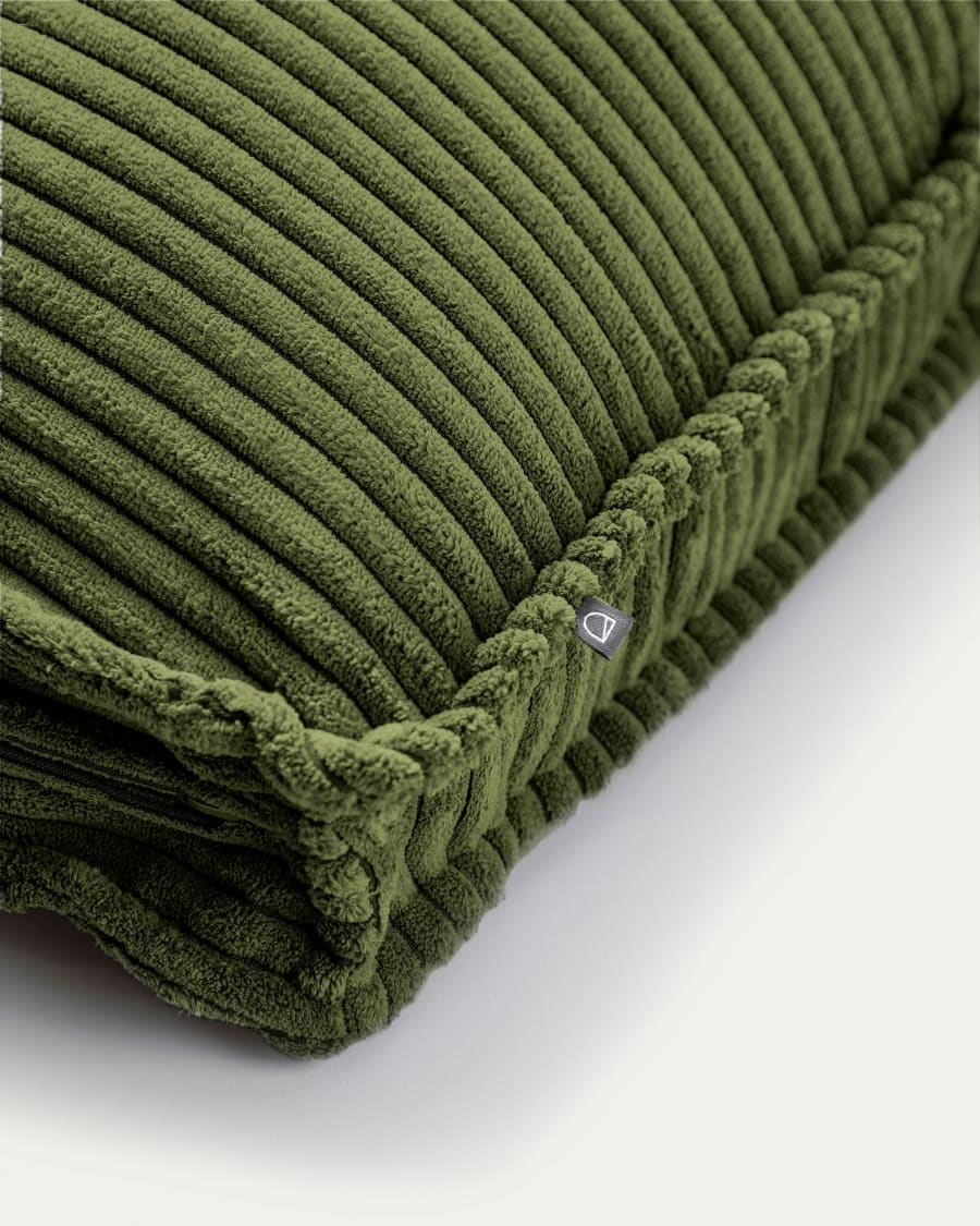 Blok cushion in green wide seam corduroy, 50 x 60 cm