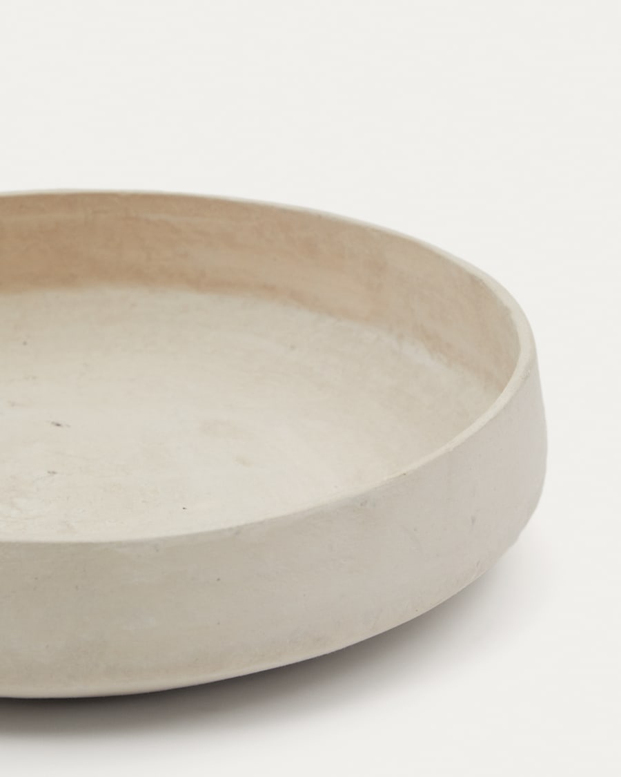 Saita Schale klein und dekorativ aus Pappmaché weiß 30 cm