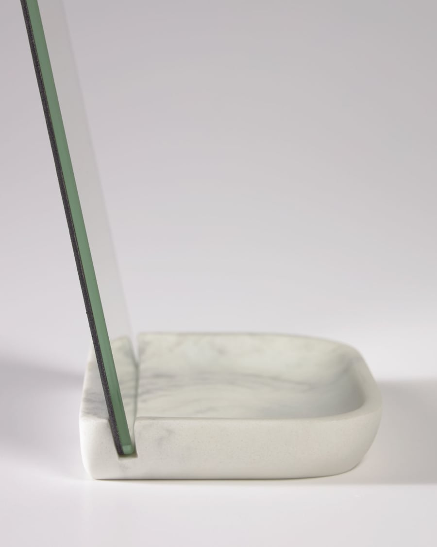 Sharif mirror with white resin base