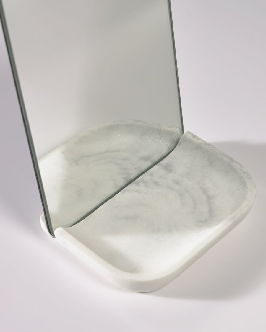 Sharif mirror with white resin base