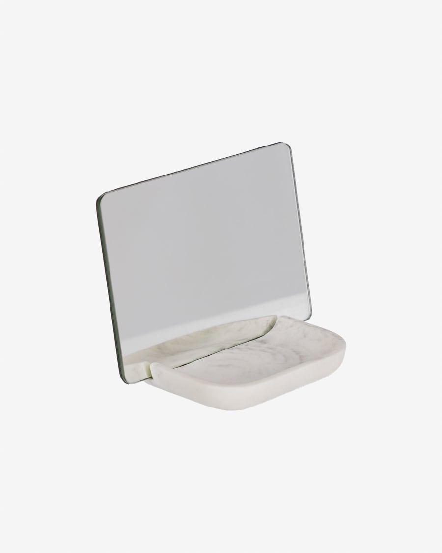 Sharif mirror with white resin base