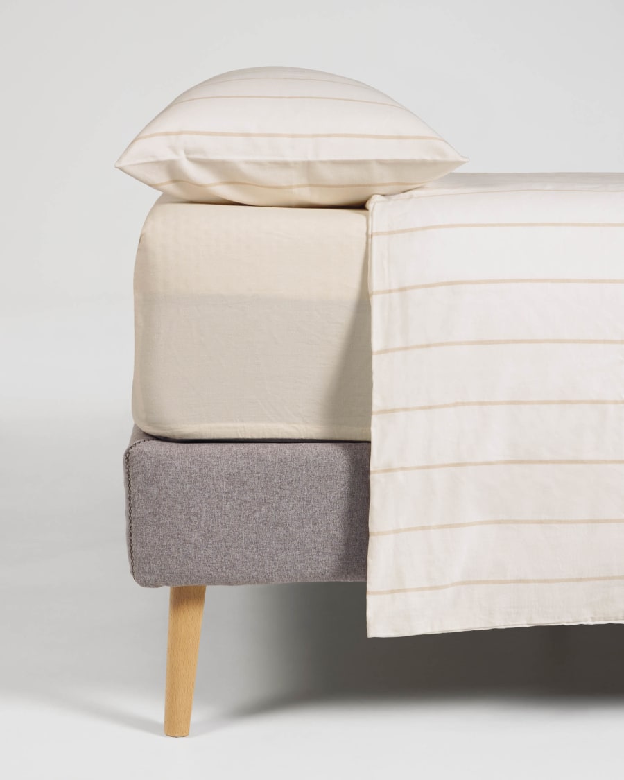 Σετ κλινοσκεπασμάτων Kalid, οργανικό βαμβάκι GOTS, μουσταρδί, 135x190 εκ